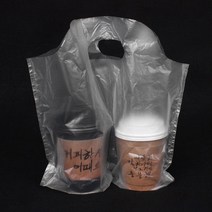 [KR] 일회용 카페 테이크아웃 2구 일반형 비닐 컵 캐리어 1박스 600장, 2구 일반 비닐 캐리어 600장