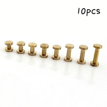 10pcs 솔리드 브래스 바인딩 시카고 나사 네일 스터드 리벳 사진 앨범 가죽 공예 벨트 지갑 패스너 10/8mm, 07 10x6