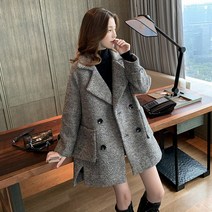 Mao모직 코트 가을 겨울 영국 스타일 레트로 두꺼운 중간 길이 모직 코트 젊은