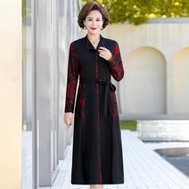 50대원피스 엄마옷 중년여성의류 상견례 하객룩 카라넥 레드 오렌지