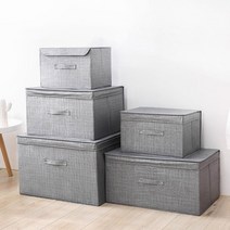 고급 접이식 패브릭 수납박스 다이소 리빙박스 겨울옷 정리함 덮개분리형, 5호, 01.덮개일체형, 1개