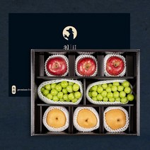 [혼합과일] 선물세트 명절과일 샤인+사과+배, 1호 샤인머스켓 2수+사과6과+보자기