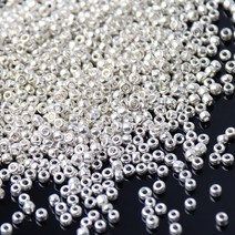 화이트 시리즈 체코 유리 Seedbeads 멀티 사이즈 1.5mm 2mm 3mm 4mm 라운드 스페이서 비즈 DIY 쥬얼리 의류 액세서리 만들기, 1.5mm 1680Pcs, [07] Plated Silver