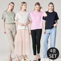 로코엘라 로코엘라 디온드 실켓 면 100% 티셔츠 4종세트