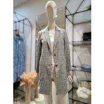 SI SI 린넨 체크 미디 자켓SXJAD91250 (P000563517)