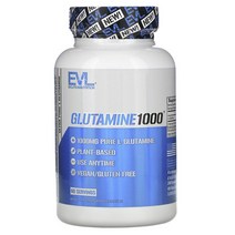 EVLUTIONNUTRITION 글루타민 1000 글루텐 프리 비건 베지 캡슐, 120개입, 1개