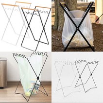 접이식 캠핑 휴대용 쓰레기통 용품 봉투 걸이 휴지통 분리수거 거치대 차박 다용도 비닐 미니, 다용도봉투걸이-나무-블랙