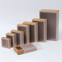 고급형 슬라이드 선물박스 투명창 크라프트 포장 슬리브 답례품 상자, B.반투명 크라프트, 8호(B8)