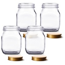 미르코리아 사각K 유리병 골드캡, 200ml, 4개입