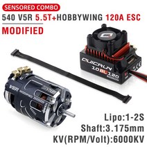 1/10 드리프트 RC 자동차용 센서 브러시리스 콤보 ESC 모터 하비윙 로켓 540 V5R, 03 5.5T  120A ESC