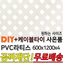 PVC 라티스 600 x1200 +사은품 케이블타이 백색 가림막 파티션 휀스 격자망 울타리 방묘문 야외테라스 정원 난간격자망 DIY 빠른배송, 600x1200 30X30
