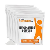 비타민B BULKSUPPLEMENTS.COM Niacinamide Powder - Vitamin B3 Supplement Flush Free Form Pure Gluten Fr, 35.24 Ounce (Pack of 5)