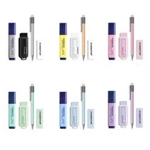 스테들러 파스텔 4종 문구 세트/샤프 형광펜 지우개 리필, 민트