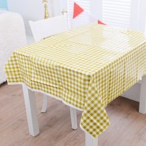 파티해 체크 비닐 테이블보, 골드, 1개, 1개
