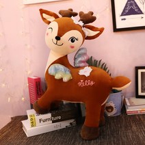 사슴인형 사슴쿠션 동물인형, 브라운, 60cm
