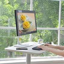 _MSH-27 화이트 32인치 컴퓨터 모니터 암 종류 tv스탠드 브라켓 책상높이조절 책상거치대 모니터 고정대 모니터암브라켓