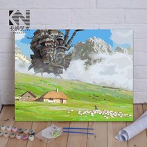 하울의 움직이는 성 팝아트 명화 유화그리기세트 오일파스텔 DIY 미야자키 하야오 만화 애니메이션 손으로