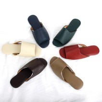 두두스 고급 가죽 실내화 호텔 슬리퍼 거실 실내슬리퍼 레자 거실화 병원 룸슈즈, 브라운, 1개