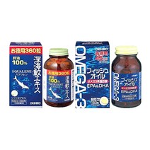 일본 오리히로 스쿠알렌 심해 상어 간유 엑기스 피쉬 오일 영양제 오메가3 캪슐 세트, 1개, 기본