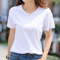 일월전빵 여성 여름 기본 면 반팔 티셔츠 B-C006