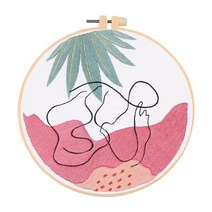 그림 예술 벽 장식을 위한 자수 스타터 키트 십자수 바느질, 20cm, 면, 그린 레드