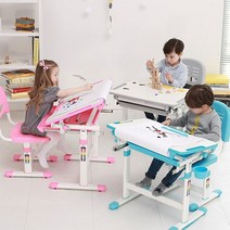 [위드그로우] [선착순 한정판매]꼬모 높낮이 책상의자세트[특별혜택 롤페이퍼+컵홀더], 색상:핑크