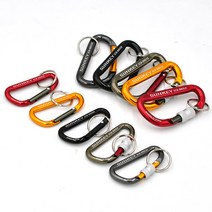 썬키 알루미늄 D형 카라비너 1P 원터치 락타입 등산고리 캠핑고리 퀵링크, 실버