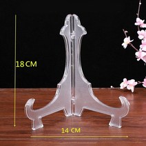 휴대용 접이식 이젤 이젤 플레이트 홀더 투명 디스플레이 접시 스탠드 랙 결혼식 사진 액자 받침대 지원, 05 7inch plastic