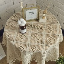 빈티지 크로쉐 뜨개 식탁보 테이블커버, 100x100(원탁 사용가능), A