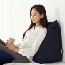 네모라인 내껌딱지 달잠쿠션 순면 삼각 등쿠션(솜포함) 등받이쿠션 소형/중형/대형 허리쿠션, 다크네이비