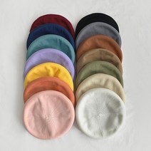 마시멜로 여름 린넨 니트 무지 베이직 베레모 (14가지 색상)