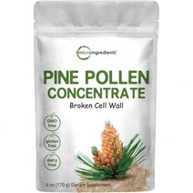 Micro Ingredients Pure Pine Pollen 마이크로 인그리디언트 송화가루 파우더 170g(6oz), 까미마켓 34 회분 (1팩)