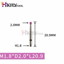 부품 루비 헤드 핀 게이지 마이크로미터 팁 레버 다이얼 테스트 표시기 M1.4 M1.8 M2 2mm OD 15mm 18mm 36.5mm 길이, 루비 m1.8x20.9l, 3.Ruby M1.8X20.9L