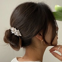 키메라제이 부케 진주 메탈 올림머리 비녀 유핀 헤어핀 2color