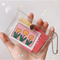 PVC 투명 글리터 카드지갑 포토카드 동전지갑 투명지갑 미니 파우치
