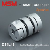 모터 커플링 MSM D34L45 더블 다이어프램 샤프트 커플 링 D34mm 유연한 2 디스크 커플러 서보 탄성 볼 스크류 커넥터 개, [04] 6x12, 04 6x12