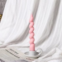 긴나선형 기둥 촛불 트위스트 Sented 스틱 세라믹 스탠드 유리 Tealight 캔들 홀더 도매 양초, 03 Pink