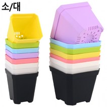 플라스틱화분 미니식물화분 컬러 화분 미니 사각 플라스틱 인테리어화분 미니화분 미니소형화분 사각화분친환 도콜, 대 그린
