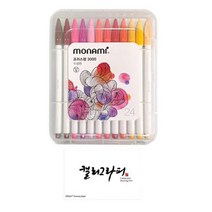 모나미 프러스 수성펜 3000 24종 + 캘리그라피 패드 60p 세트, 혼합, 1세트