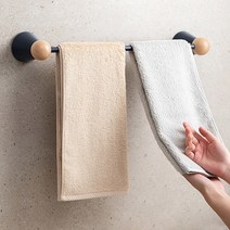 욕실 인테리어 부착식 우드볼 수건걸이 행주걸이, 인테리어 우드볼 수건걸이 화이트