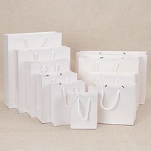 에이피피팩 종이쇼핑백 수제 화이트 고급 무지 쇼핑백 종이가방 종이백, 100장, A-F20