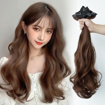 제이바비 강남 천호붙임머리 거지존 염색머리 여성, 상세이페이지 참고, 두 개의 클립으로 세 조각의 물결 밤색
