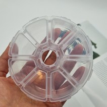 달자샵 1+1 8구 둥근 플라스틱 보관함 다용도 비즈 구슬 케이스, 1Pcs+1Pcs