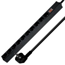 현대일렉트릭 블랙 16A 2800W 과부하차단기 접지 멀티탭 10구 1.5m