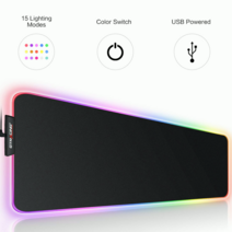 지티레이싱 GT877 게이밍 장패드 LED RGB 마우스 패드 마우스 패드 마우스 패드 게임 대형 테이블 패드 80cm*30cm, 블랙 800*300