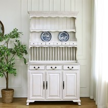 베네치안 플러스 오픈 원목장식장 그릇장 엔틱화이트