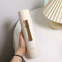 빈티지 텀블러 대용량 남녀 304 스테인리스 스틸 휴대용 사무실 물컵, 물뚜껑500ml-베이지, 컵