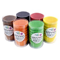 노르딕 색지 머핀컵(대) 200매/베이킹컵/유산지컵, 오렌지
