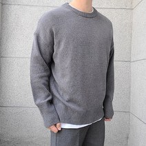 일이오 남자 밑트임 라운드 오버 라운드 니트