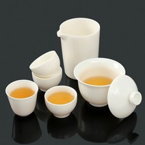 [순수] 티하우스 휴대용 다기세트 여행용 백자 찻잔, 상세 참조